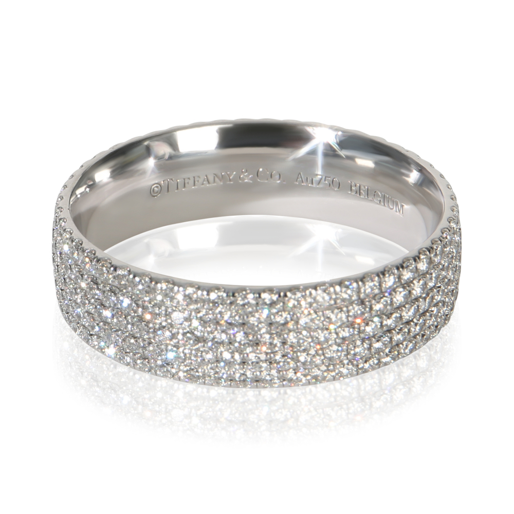 Tiffany & Co. White Gold Diamond Metro 5 Row Band